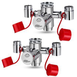 루나립스 수도꼭지 장착 안약 스테이션 키트, 응급 안약 유닛, OSHA 승인 응급처치 안약 키트, 안약 스테이션 1개, 어댑터 4개, 검사 태그 2개, 안약 스테이션 표지판 1개(2팩)