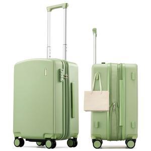 행케 확장 가능한 수하물 기내 반입 22x14x9 항공사 승인, 바퀴가 달린 20인치 하드쉘 여행 가방, Tsa Lock이 여성 및 남성용 가방 반입(대나무 그린)