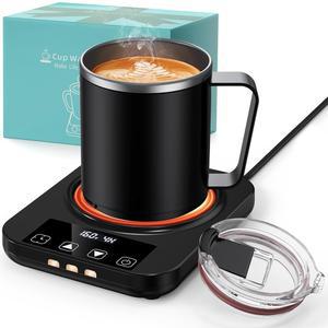 책상용 커피 머그 워머 & 세트 16온스 가열 머그컵 포함 전기 커피잔 자동 차단 9가지 온도 설정이 가능한 스마트 히터 남성 여성 위한 선물 블랙