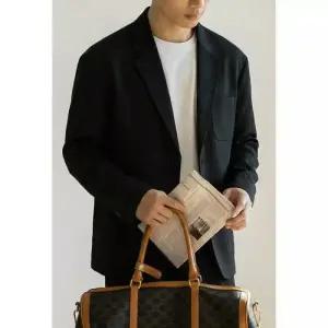 봄 캐주얼 남친 정장 조직 혼방 린넨 쉬운 플랫 관리하기 재킷 코트 노카라 ST1