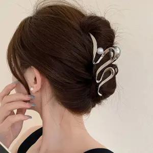 실버메탈 집게핀 데일리 시크 올림머리 헤어핀 머리핀 XPQ7+5FHz