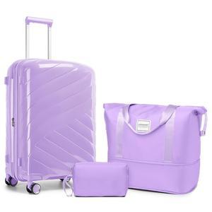 트라이플레이어 수하물 기내 반입 22x14x9 항공사 승인 스피너 휠이 있는 20인치 확장형 하드쉘 여행 가방 여성 캐리어 세트(LABender)