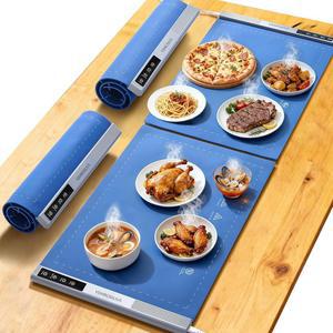 음식용 보온 매트 그래핀 난방 기술이 적용된 전기식 2팩 3가지 온도 설정 15가지 타이머 모드 안전 잠금 장치 뷔페 파티용 실리콘 패드