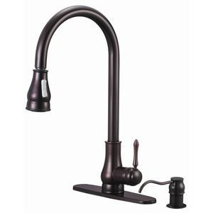 비누 디스펜서 오일 러빙 브론즈가 있는 Ispring L8217Orb 유로 모던 컨템포러리 싱글 핸들 풀다운 주방 수도꼭지