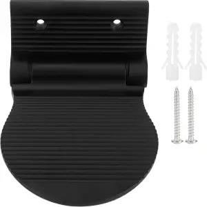 면도용 알루미늄 합금 접이식 발 받침대 고정 나사 벽 장착 미끄럼 방지 욕실 샤워 페달(블랙)로 안전한