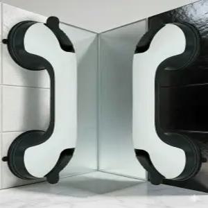 욕조 및 샤워용 그립 바 인디케이터가 있는 핸디캡 샤워 핸들 안전 의자 걸상용 흡입 컵 노인 노인(2팩)