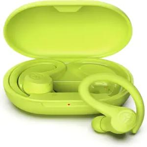 JLab Go Air Sport 트루 와이어리스 이어버드 옐로우 C3 클리어 콜링 안전한 이어훅 스포츠 디자인 35시간