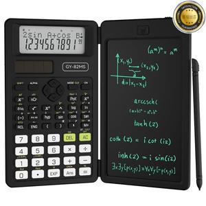 2-In-1 접이식 과학 계산기 및 6 인치 쓰기 태블릿 82MS 240 기능 LCD 디스플레이 대학 사무실 학생 교사
