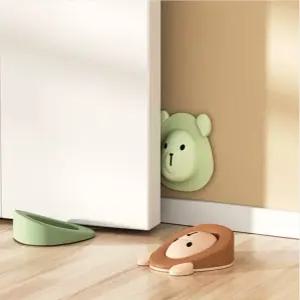 아기 안전용품 곰돌이 방문 도어스토퍼 문쾅방지 소음 가드 실리콘 벽면보호