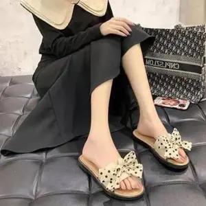 [라일리] Rly TBZ 왕리본 공주 슬리퍼 예쁜 도트 패턴 실내