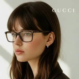 명품 안경테 GG0191OA 006 스퀘어 뿔테 아시안핏 여자 남자 안경