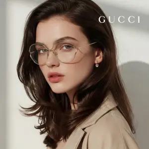 명품 안경테 GG0254OA 001 라운드 메탈 아시안핏 여자 안경