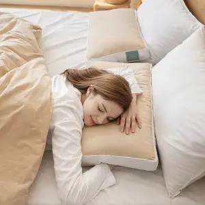 [패밀리]목 편한 양모 블렌디드 베개 4개+베개커버 4장