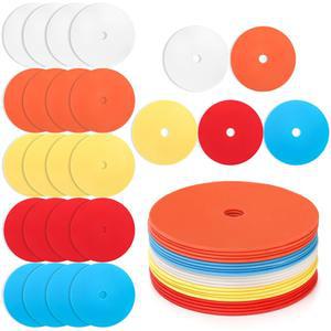 eAj Eorbow 20개 6인치 플랫 콘 스팟 마커, 비스키드 플로어 홀 스팟 마커, 축구 콘 필드 코트 마커, 스포츠 스피드 민첩성 연습을 위한 플랫 디스크 트레이닝 필드 콘, 5가지 색상