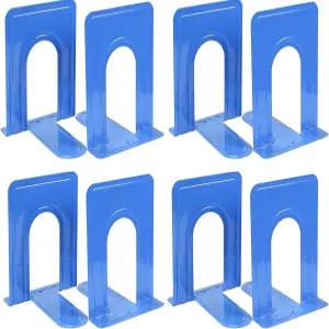 사무실용 금속 책꽂이 책장 홀더 홈 장식 무거운 책/영화/CD용 파란색 6.5 x 5 5.7 인치 4쌍/8피스