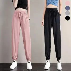 여름 여성 쿨 요가 조거 팬츠 츄리닝 바지 통기성