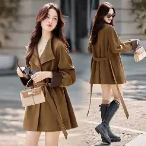 여친 가을 빈티지 스웨이드 트렌치 코트 트렌치코트 메일라드 원픽3