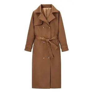 여친 롱 가을 더블 점퍼 칼라 트렌치코트 원픽3