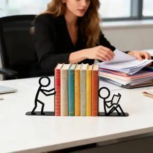 북레스트 독서대 책꽂이용 북 추상적 금속 정리함 책 스토퍼 방용 책꽂이 커피 테이블용