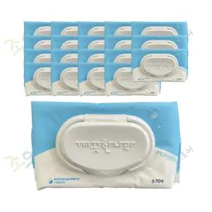 깨끗한나라 페퍼민트 블루 물티슈 캡형 70매 20개