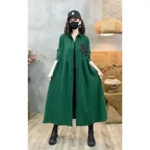 원피스 여사친 롱 가을 정장 빈티지핏 면마 트렌치 다크 카디건 원픽3