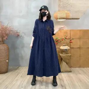 원피스 여친 롱 가을 다크 정장 카디건 면마 빈티지핏 트렌치 원픽3