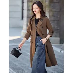 여사친 하프 위로 기장 코트 트렌치코트 럭셔리 슬림핏 봄가을 무릎 원픽3