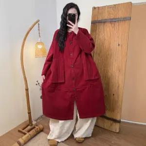 여친 하프 가을 빈티지 캐주얼 트렌치코트 트윌 코튼 코트 빅사이즈 라운드 트렌치 원픽3