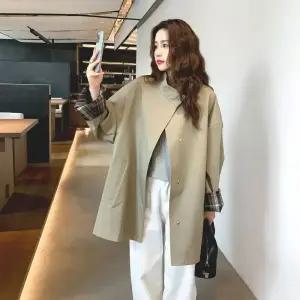 여친 가을 슬림 트렌치코트 체크 원픽3