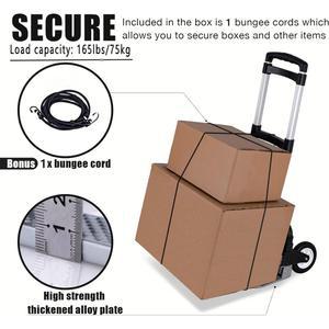 접이식 핸드 트럭 중량급 휴대용 텔레스코핑 165파운드 카트 알루미늄 경량 핸들 수하물