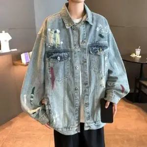 남사친 가을 청자켓 자켓 코트 칼라 워싱 찢청 그래피티 원픽3