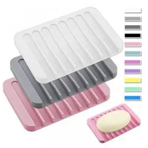 (색상 랜덤)실리콘형 욕실 주방 물빠짐 비누 받침대 홀더 거치대