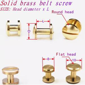 솔리드 황동 벨트 나사 바인딩 시카고 책  앨범 네일 스터드 리벳 가죽 공예 헤드 8mm 10mm 10 세트