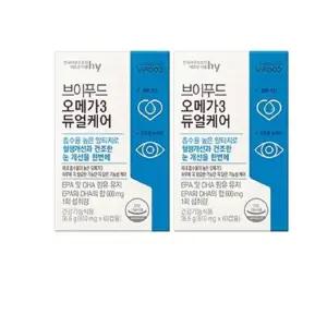 [한국야쿠르트] 브이푸드 오메가3 듀얼케어 610mg x 60캡슐 1+1 총2개 총120캡슐 가