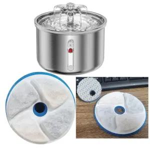 스테인리스강 자동 고양이 급수기 교체 필터 반려동물 분수 WF150 1 세트