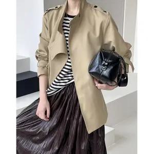 여친 가을 코트 트렌치코트 오렌지 트렌치 성숙하고 OP3