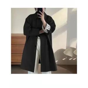 롱 가을 여친 트렌치코트 배색 카고 상의 OP3