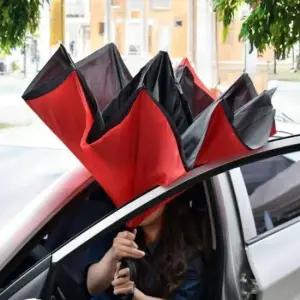 [JED] 접이식 반자동 우산 거꾸로 반전 손잡이 장우산 튼튼한 긴 이중살대