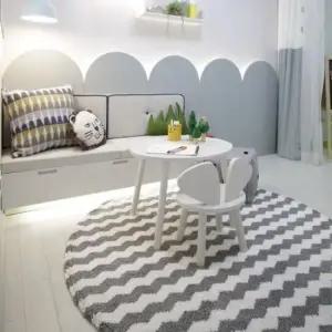 아이방러그 지그재그 사계절 먼지없는 미끄럼방지 150원형러그