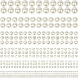 1980PCS 셀프 접착 진주 스티커 머리카락 얼굴 메이크업 눈 네일 공예품 다양한 사이즈용 샤이넥 보석