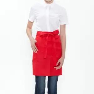 허리형 숏 엉덩이덮개 앞치마 레드 요리 주방 공방