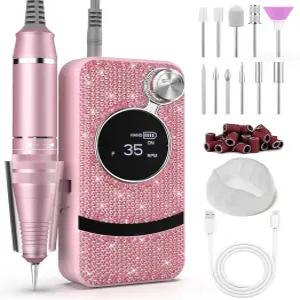 매니큐어 살롱 홈용 아크릴 네일 젤 폴리싱용 키트 기계용 11개의 드릴 비트 35 000RPM DIY 글리터 e