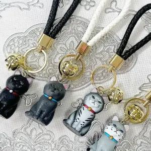 심통난고양이 방울키링 고양이피규어 키홀더 스트랩