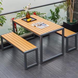 플라스틱 나무 테이블 베란다 포차 가구 일체형 미니테이블 홈바 의자 벤치 발코니 마루