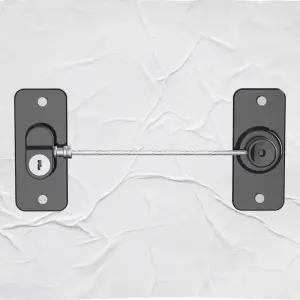 슬림 현관문 잠금장치 방범용 도어락 창문 잠금장치