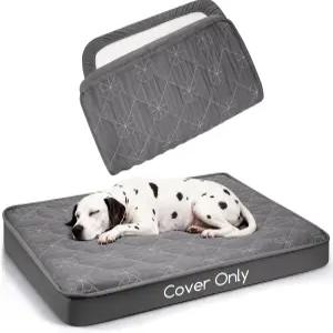개 침대 커버 교체 세탁 가능 방수 시트 초 소프트 애완동물 베개 퀼팅 탈착식 라이너 - 36x27 인치 회색