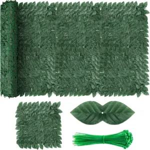 파티오 발코니 정원 뒷마당 실내 야외 장식을 위한 인공 비 프라이버시 울타리 화면 120x40인치 고밀도 잎