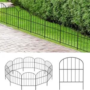 우셩 작은 장식 정원 울타리 10피트(L) x 16.5인치(H) 개를 위한 방청 금속 와이어 패널 테두리 동물 장벽