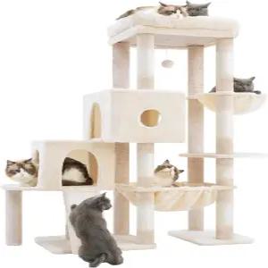 헤이 브라더 캣 트리 타워 대형 플랫폼이 있는 스크래치 포스트 콘도 2채 넓은 해먹 아늑한 바구니 실내