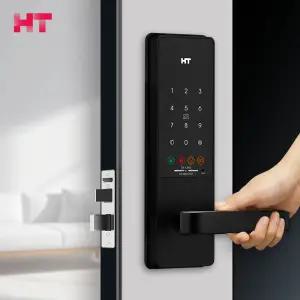 현대에이치티 무타공도어락 레버형 현관문 도어락 스마트 현관 번호키+카드 설치 TDL-L3002